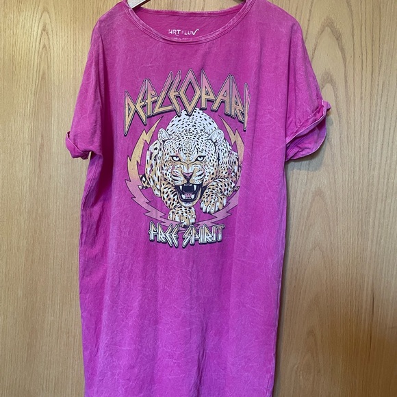 Def Leopard graphic t-shirt dress size M - Picture 2 of 3